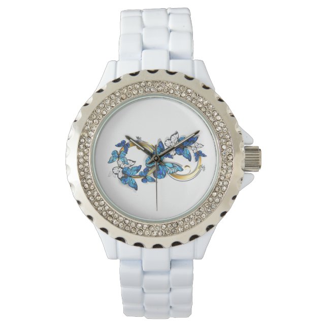 Symbol Infinity of Blue Morpho Butterflies Watch (Front)