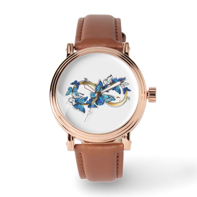 Symbol Infinity of Blue Morpho Butterflies Watch (Front)