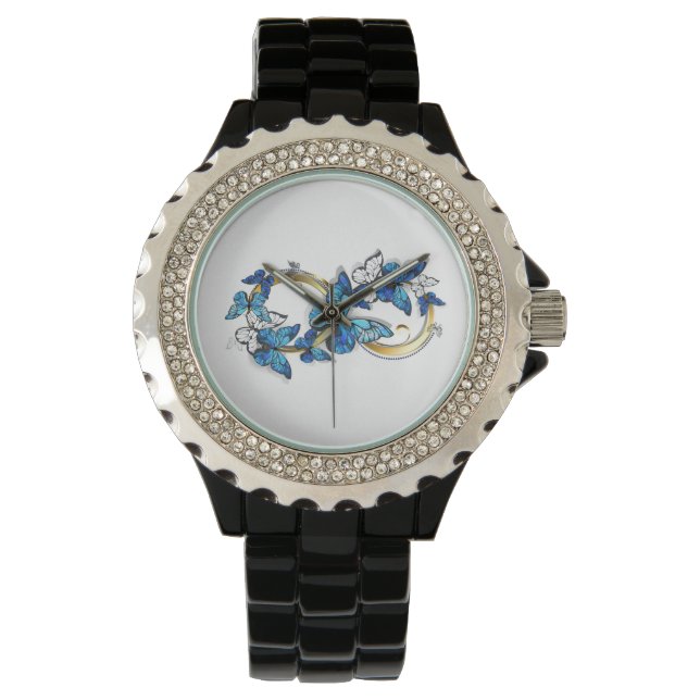 Symbol Infinity of Blue Morpho Butterflies Watch (Front)