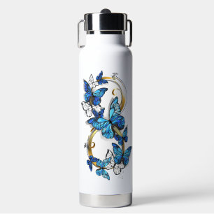 Symbol Infinity of Blue Morpho Butterflies Water Bottle
