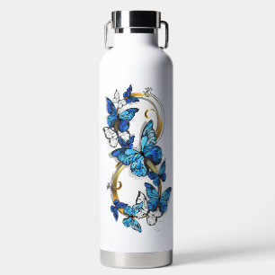 Symbol Infinity of Blue Morpho Butterflies Water Bottle