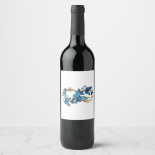 Symbol Infinity of Blue Morpho Butterflies Wine Label
