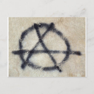 Symbol of Anarchy painted on a wall Postcard