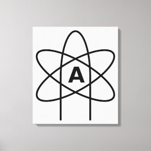 Symbol of Atheism (Atom Emblem) Canvas Print