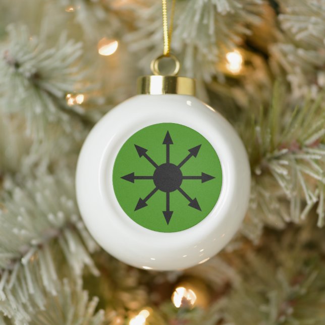 Symbol of Chaos Star Ceramic Ball Christmas Ornament (Tree)