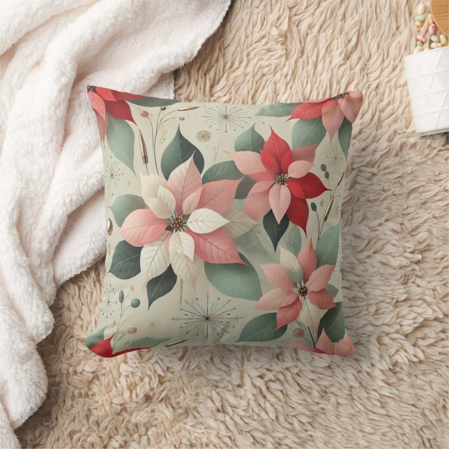 Symbol of Christmas Poinsettia Flower Sofa Cushion (Blanket)
