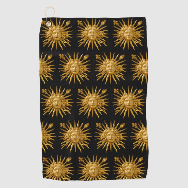 Symbol of Louis XIV the Sun King Golf Towel (Front)