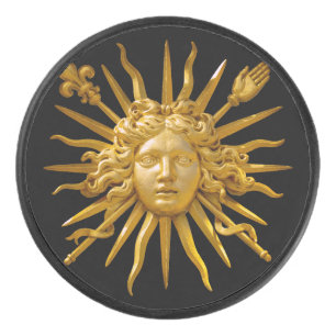 Symbol of Louis XIV the Sun King Hockey Puck
