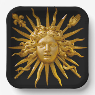 Symbol of Louis XIV the Sun King Paper Plate