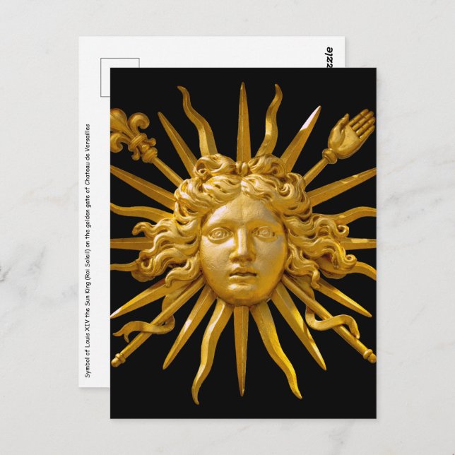 Symbol of Louis XIV the Sun King Postcard (Front/Back)