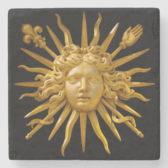 Symbol of Louis XIV the Sun King Stone Coaster (Front)