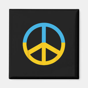 Symbol Of Peace With The Colors Of The Ukrainian F Magnet