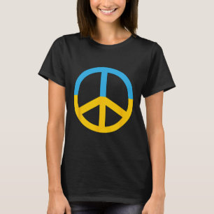 Symbol Of Peace With The Colors Of The Ukrainian F T-Shirt