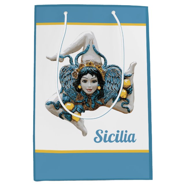 Symbol of Sicily Trinacria Medusa Sicilian Medium Gift Bag (Front)