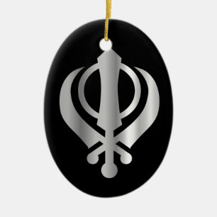 Symbol of Sikhism Religion Ceramic Tree Decoration