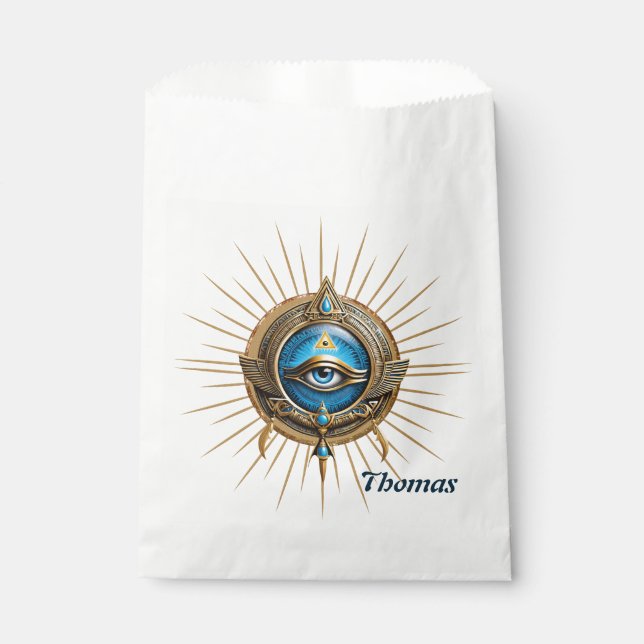 Symbol of the Egyptian allseeing eye,  Favour Bags (Front)