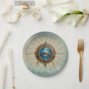 Symbol of the Egyptian allseeing eye, Paper Plate
