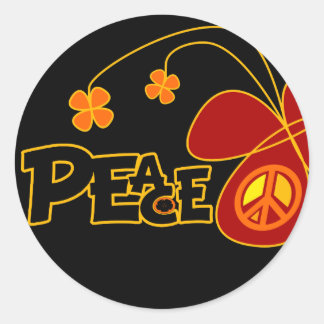 Symbol Peace Of Sign Butterfly Classic Round Sticker