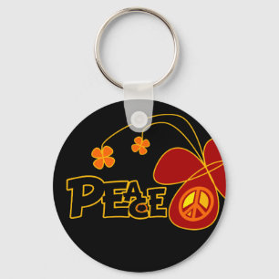 Symbol Peace Of Sign Butterfly Key Ring