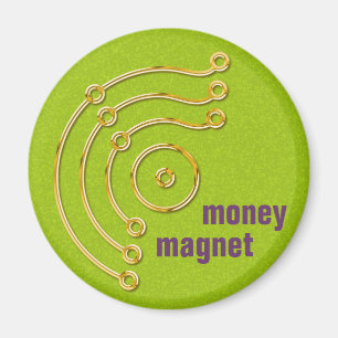 Symbol RUNA / GOLD, money, magnet, green Magnet