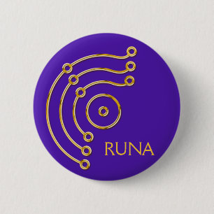 Symbol RUNA / GOLD, RUNA violet 6 Cm Round Badge
