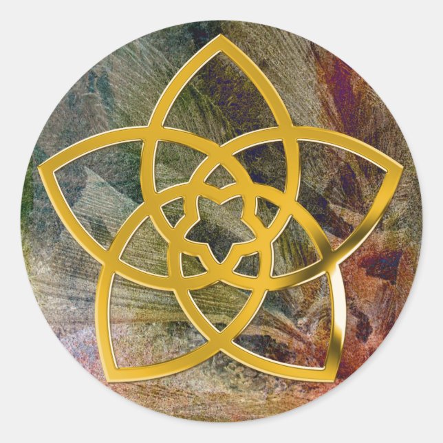 Symbol Venus Flower / GOLD | feather Classic Round Sticker (Front)