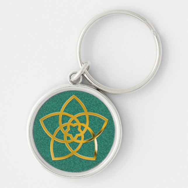 Symbol Venus Flower / GOLD Key Ring (Front)