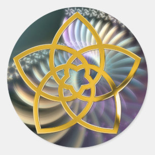 Symbol Venus Flower / GOLD   soft energy Classic Round Sticker