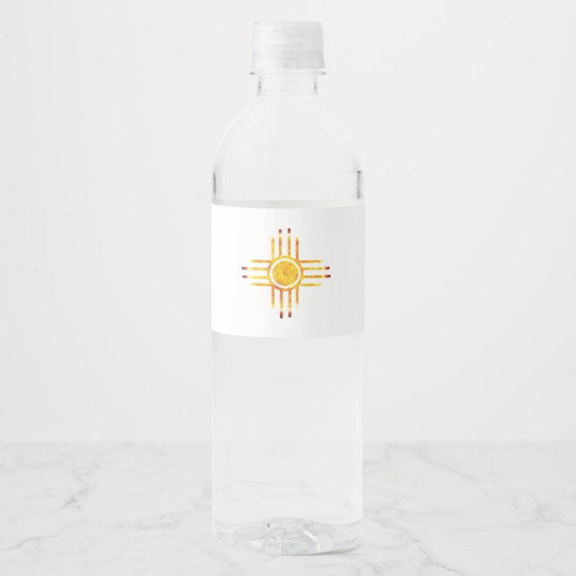 Symbol Zia Sun Gift Idea Water Bottle Label (Front)