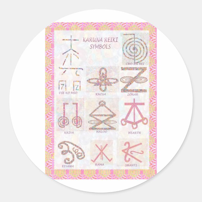 Symbolic ART : Reiki Masters Practice Tools Classic Round Sticker (Front)