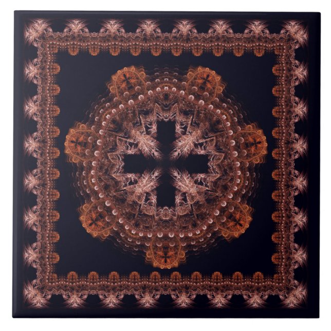 Symbolic magical cross fractal pattern tile (Front)