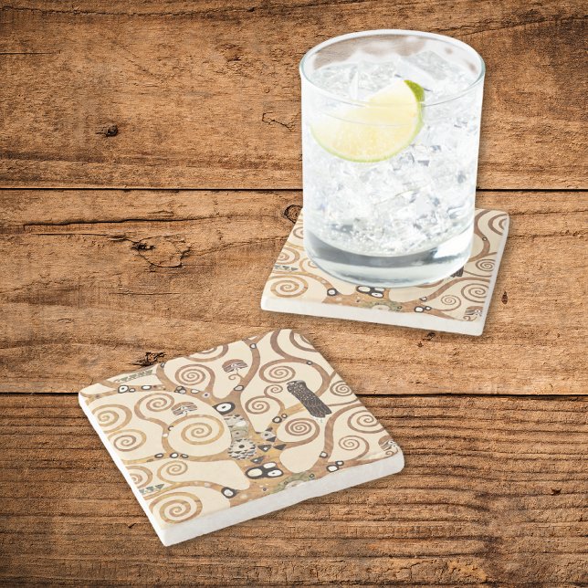Symbolic Tree of Life Gustav Klimt Stone Coaster (Creator Uploaded)