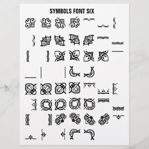 SYMBOLS 6 - Zazzle Font Sample  Letterhead