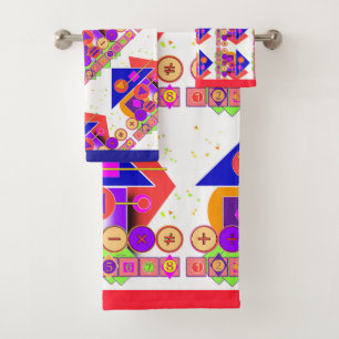 Symbols And Numbers Kids Learning  Bath Towel Set