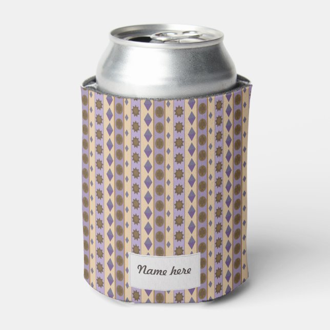 SYMBOLS Blue with Custom Name Can Cooler (Can Front)