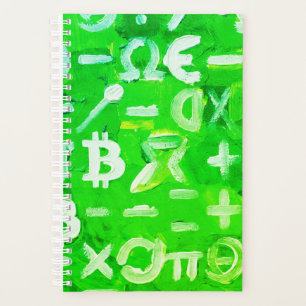 Symbols of Bitcoin (Bright Profit Green - 3) Planner