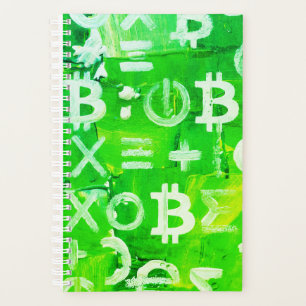 Symbols of Bitcoin (Bright Profit Green - 6) Planner
