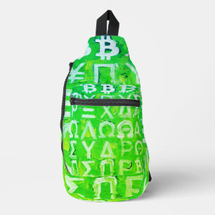 Symbols of Bitcoin (Bright Profit Green - 7) Sling Bag