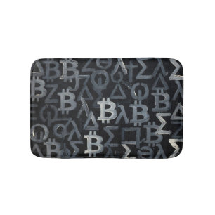 Symbols of Bitcoin (Style: 12) Bath Mat