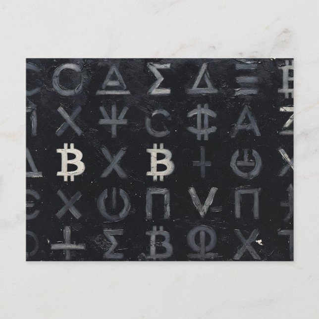 Symbols of Bitcoin (Style: 13) Postcard (Front)