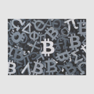 Symbols of Bitcoin (Style: 3) Tissue Paper