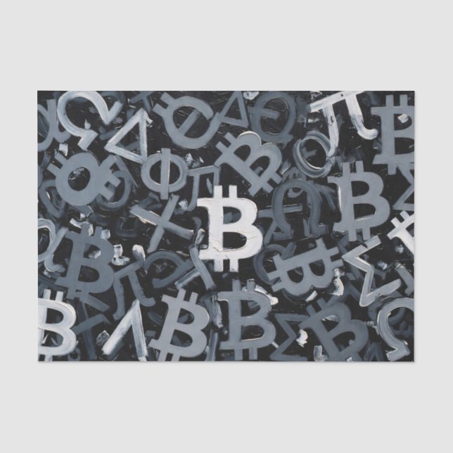 Symbols of Bitcoin (Style: 3) Tissue Paper (Front)