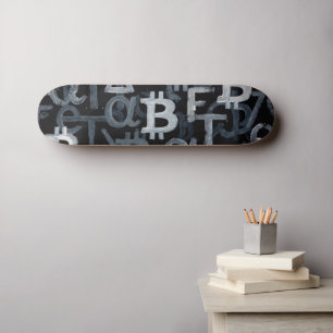 Symbols of Bitcoin (Style: 6) Skateboard