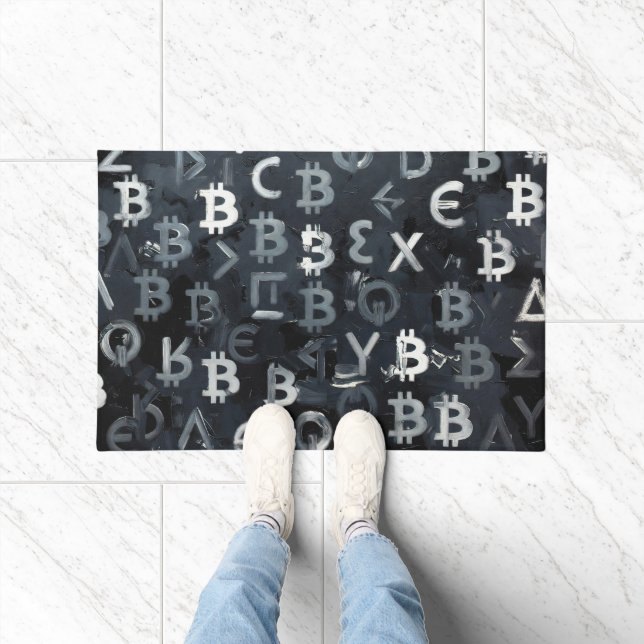 Symbols of Bitcoin (Style: 7) Doormat (Indoor)