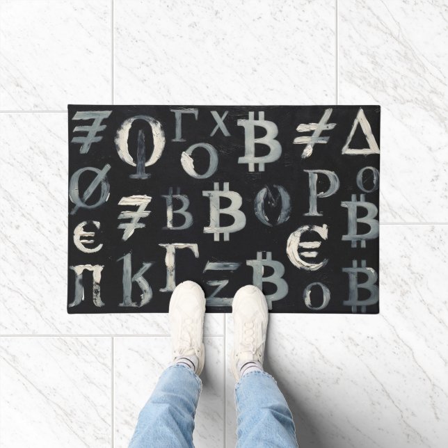 Symbols of Bitcoin (Style: 8) Doormat (Indoor)