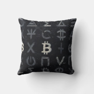 Symbols of Bitcoin (Style: E) Cushion