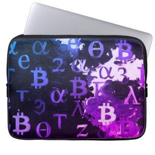 Symbols of Bitcoin (Style: Miami Purple - 11) Laptop Sleeve