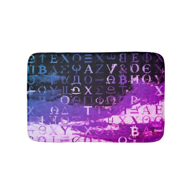 Symbols of Bitcoin (Style: Miami Purple - 14) Bath Mat (Front)
