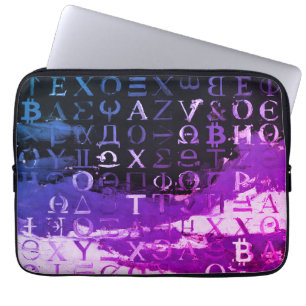 Symbols of Bitcoin (Style: Miami Purple - 14) Laptop Sleeve