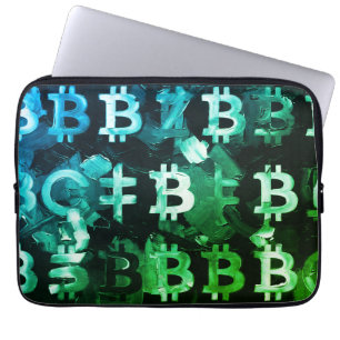 Symbols of Bitcoin (Style: Profit Green - 2) Laptop Sleeve